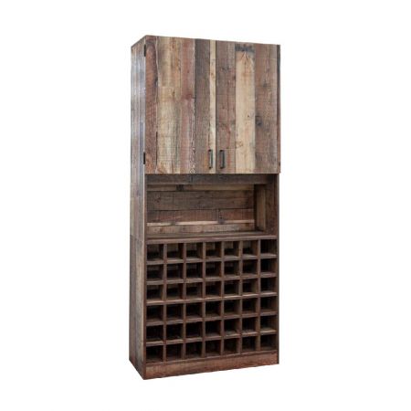 En haut, deux accessoires de quincaillerie d'une longueur maximale de 34 cm permettent de placer le verre à vin à l'envers. Conception pratique pour une cave à vin domestique. Le panneau latéral est démontable en deux parties. Économisez la longueur de l'emballage afin de respecter les normes de volume d'expédition de différents pays.